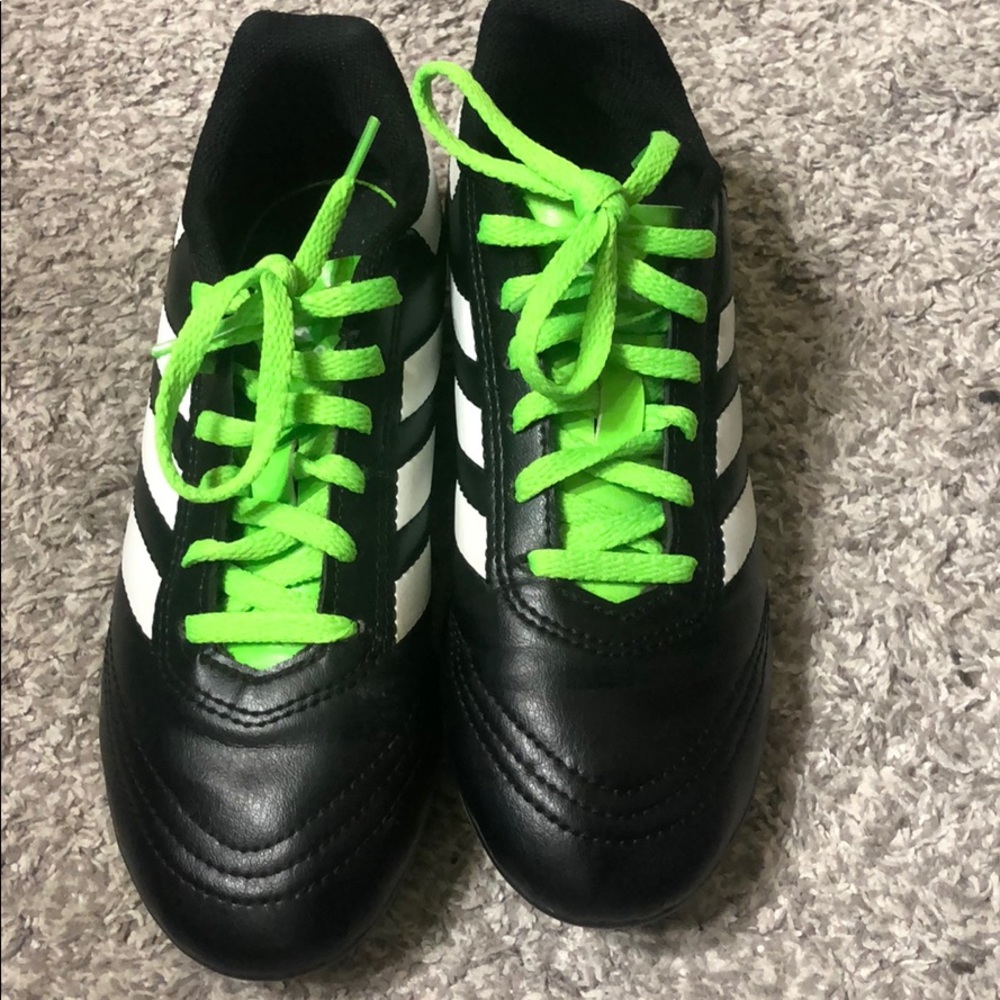 Adidas Boys Black White Lime Soccer Cleats